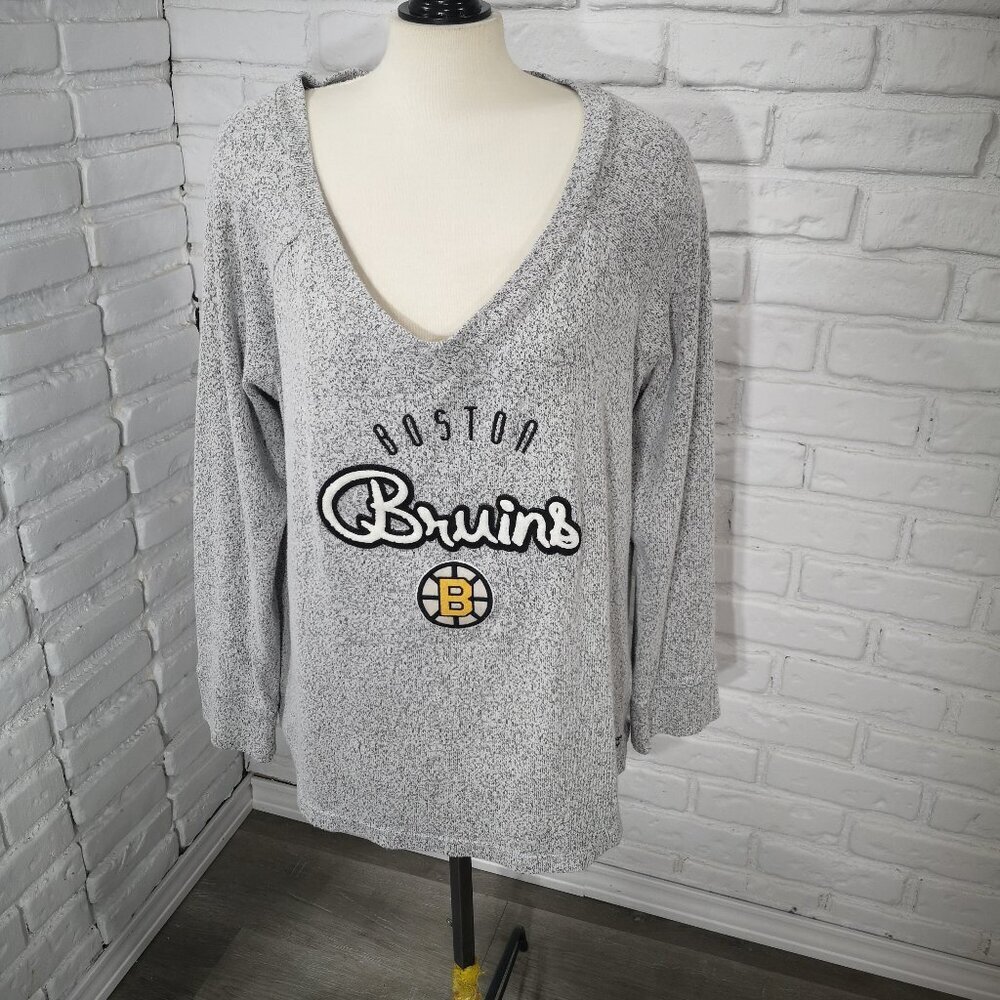 CCM Official Vintage Apparel Ladies Size 2XL Grey & Black V-neck Sweater